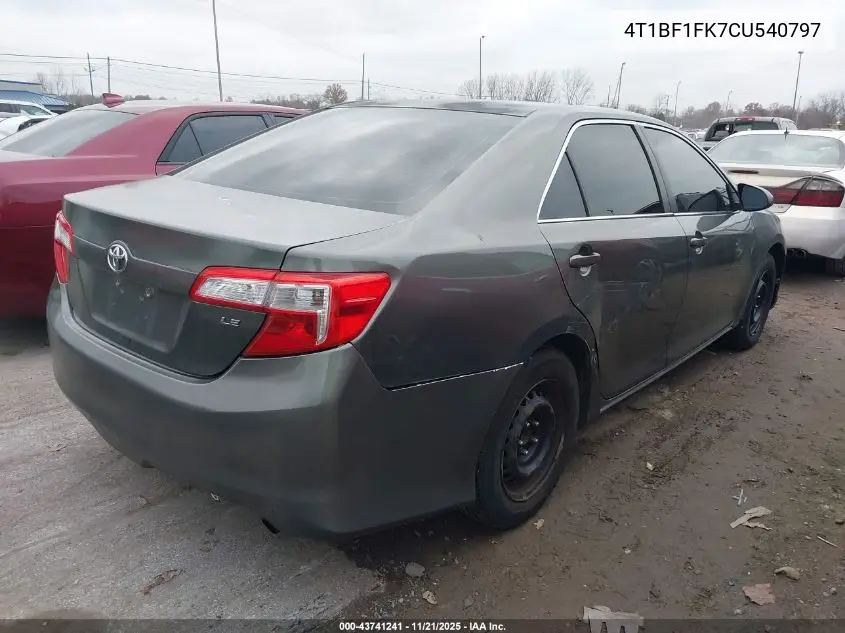 4T1BF1FK7CU540797 2012 Toyota Camry Le