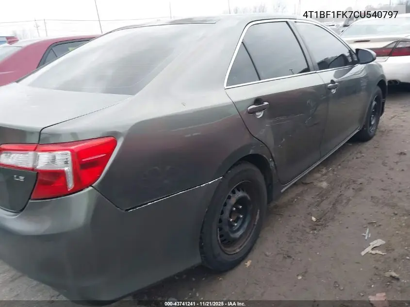 4T1BF1FK7CU540797 2012 Toyota Camry Le