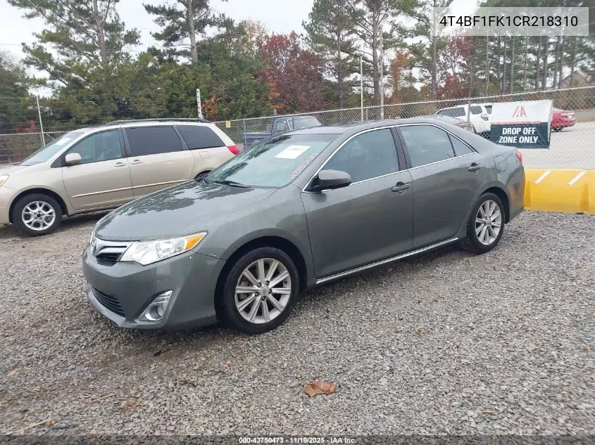 4T4BF1FK1CR218310 2012 Toyota Camry Xle