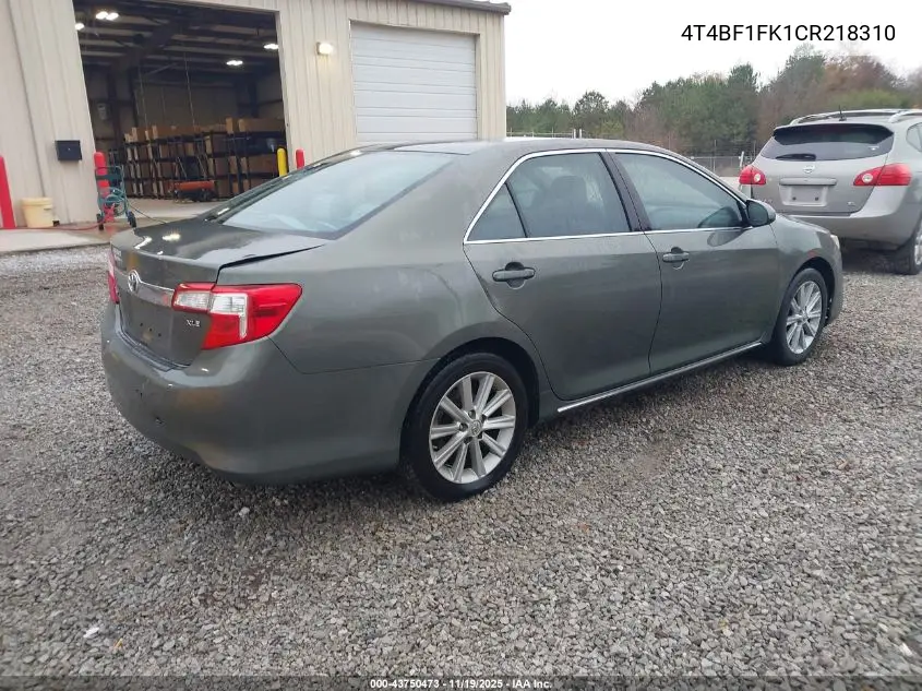4T4BF1FK1CR218310 2012 Toyota Camry Xle