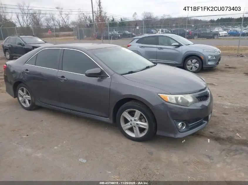 4T1BF1FK2CU073403 2012 Toyota Camry Se