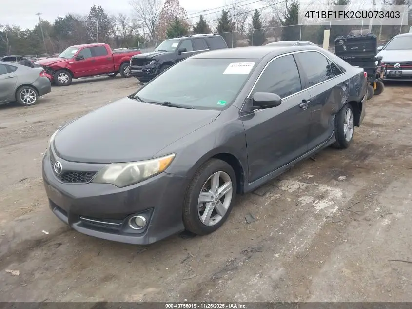 4T1BF1FK2CU073403 2012 Toyota Camry Se
