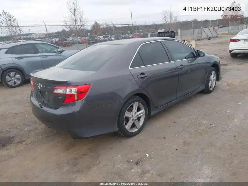 4T1BF1FK2CU073403 2012 Toyota Camry Se