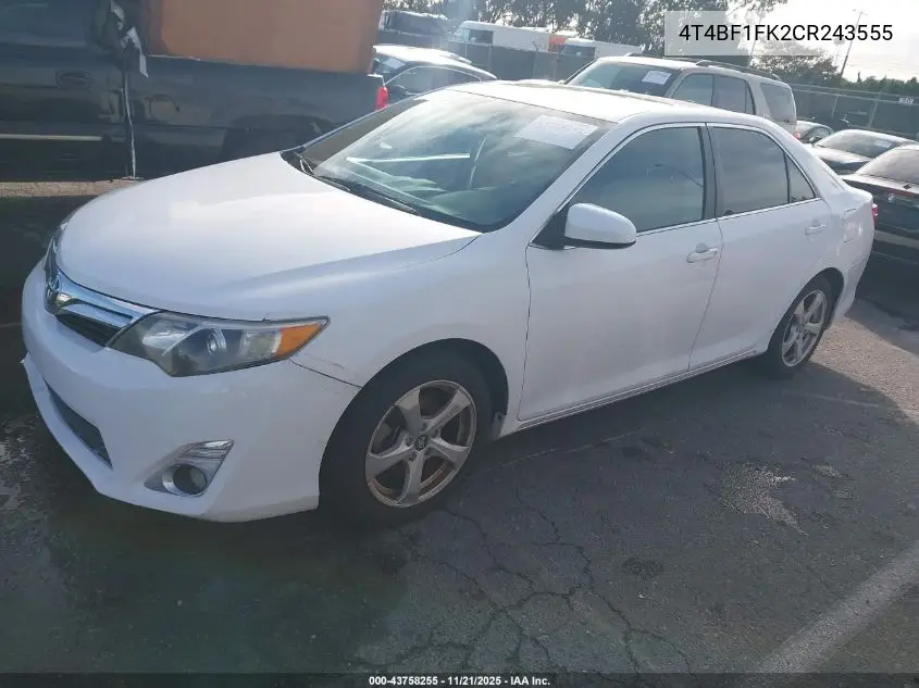 4T4BF1FK2CR243555 2012 Toyota Camry Xle