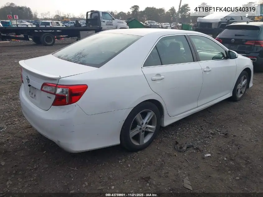 4T1BF1FK4CU540319 2012 Toyota Camry Se