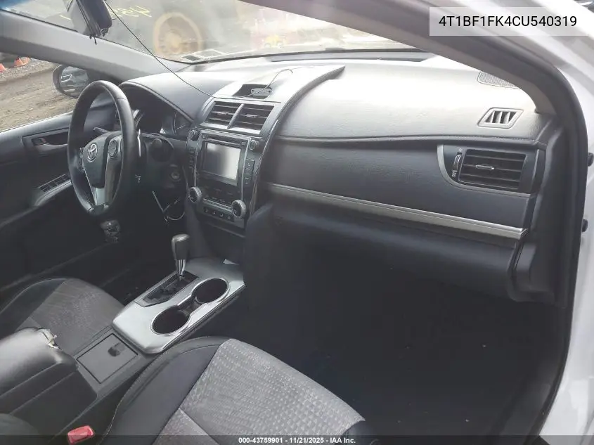 4T1BF1FK4CU540319 2012 Toyota Camry Se