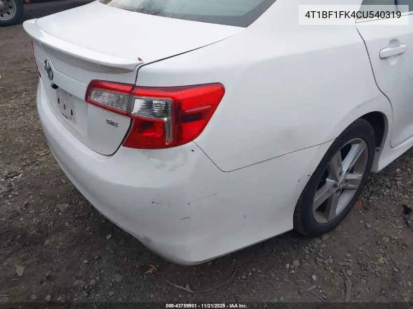 4T1BF1FK4CU540319 2012 Toyota Camry Se
