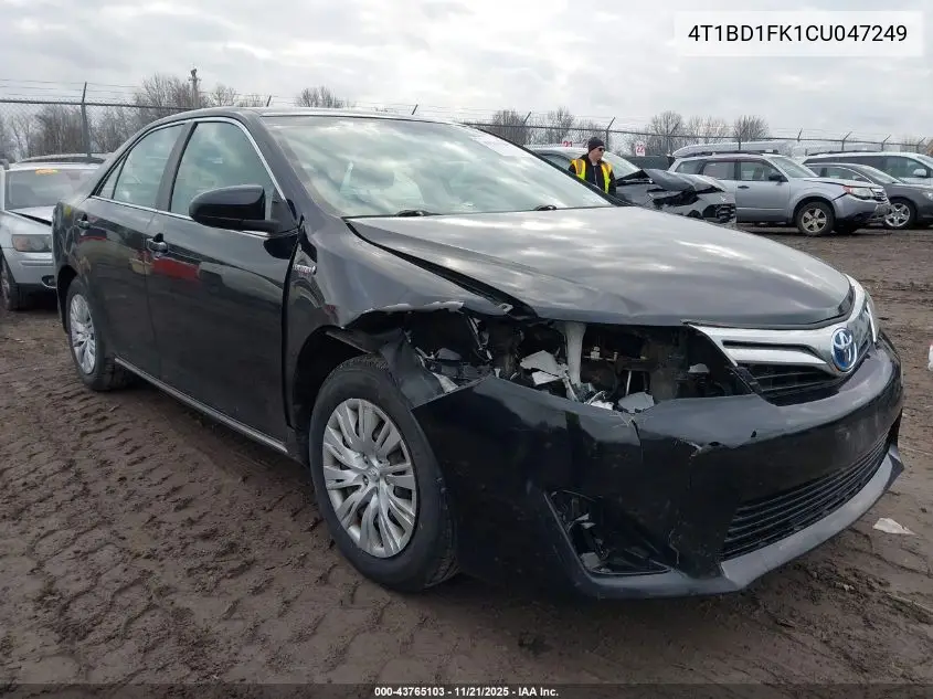 4T1BD1FK1CU047249 2012 Toyota Camry Hybrid Le