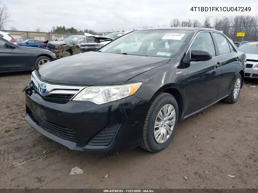 4T1BD1FK1CU047249 2012 Toyota Camry Hybrid Le