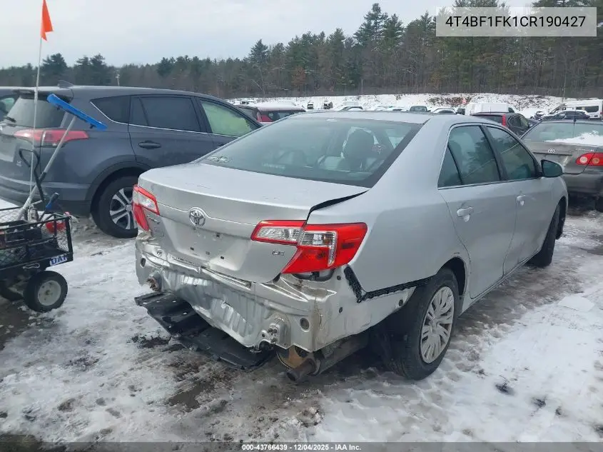 4T4BF1FK1CR190427 2012 Toyota Camry Le