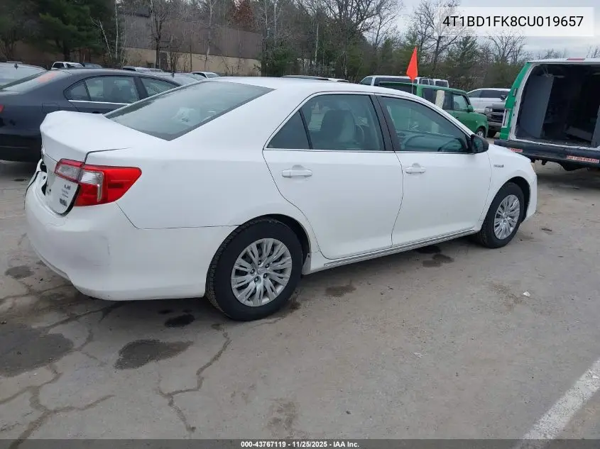 4T1BD1FK8CU019657 2012 Toyota Camry Hybrid Le
