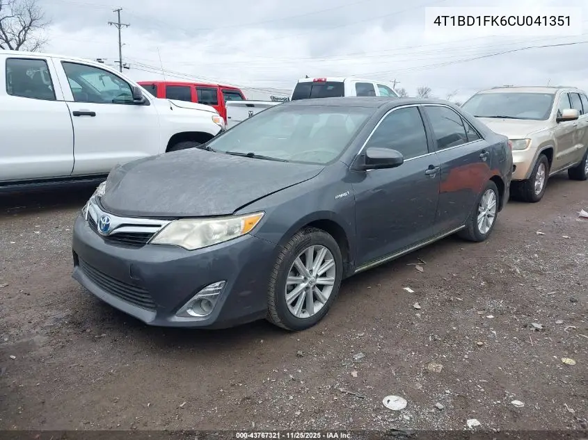 4T1BD1FK6CU041351 2012 Toyota Camry Hybrid Xle