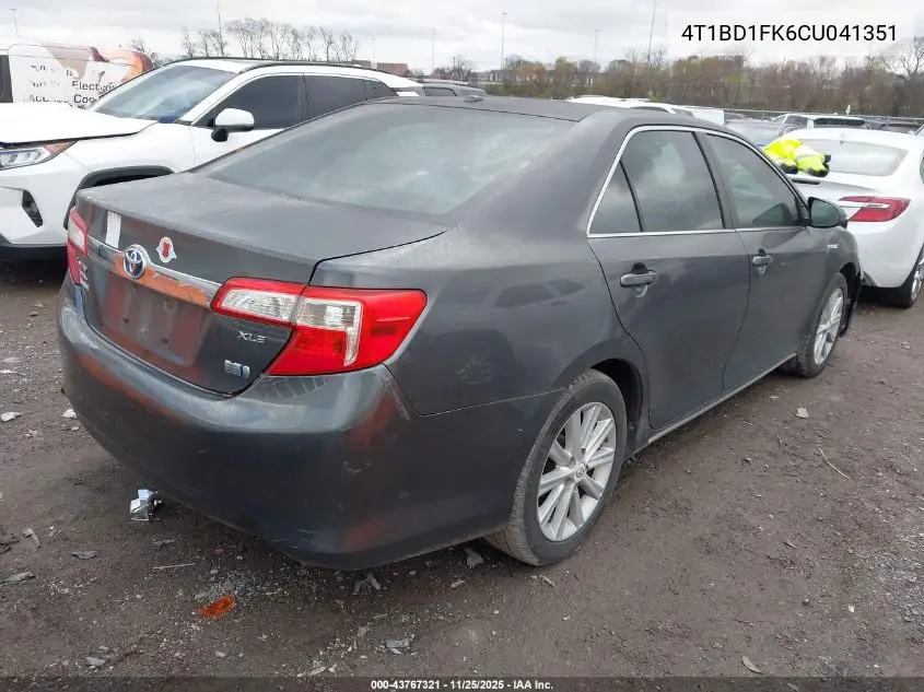 4T1BD1FK6CU041351 2012 Toyota Camry Hybrid Xle
