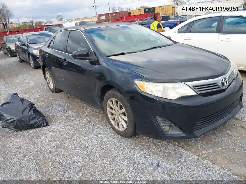 4T4BF1FK4CR196951 2012 Toyota Camry L
