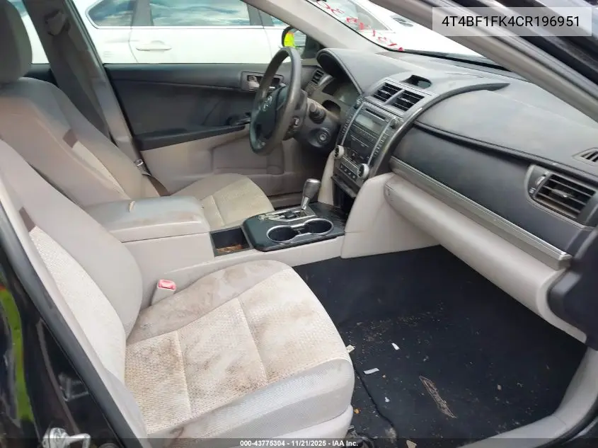 4T4BF1FK4CR196951 2012 Toyota Camry L