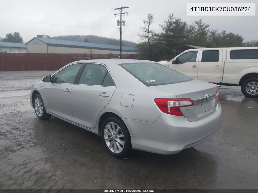 4T1BD1FK7CU036224 2012 Toyota Camry Hybrid Xle