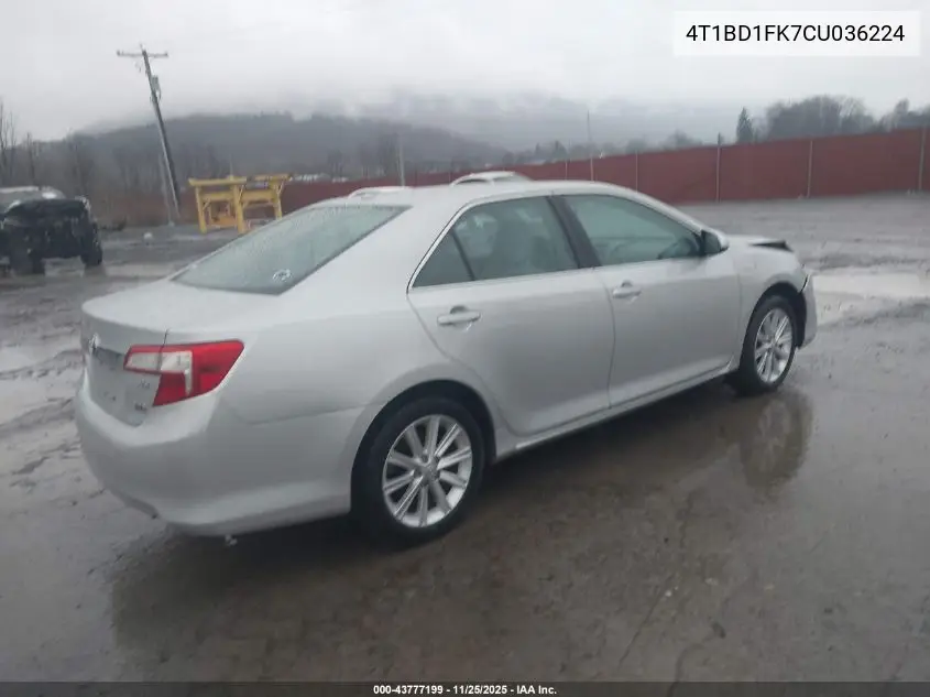 4T1BD1FK7CU036224 2012 Toyota Camry Hybrid Xle