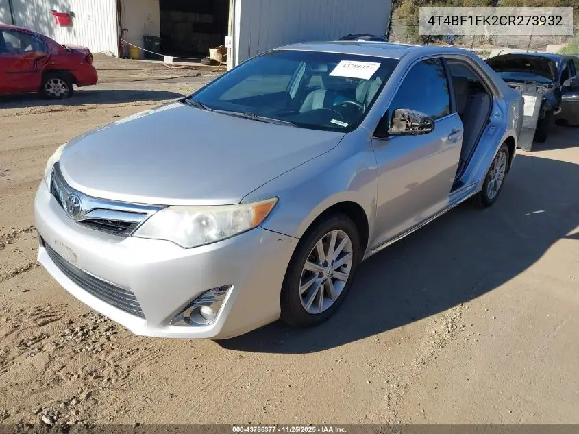 4T4BF1FK2CR273932 2012 Toyota Camry Xle