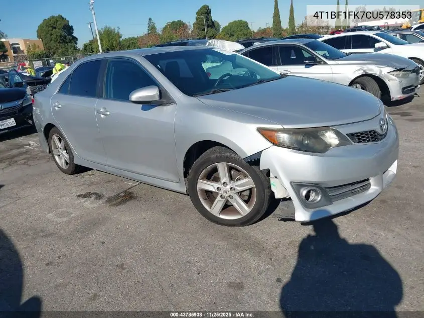 4T1BF1FK7CU578353 2012 Toyota Camry Se