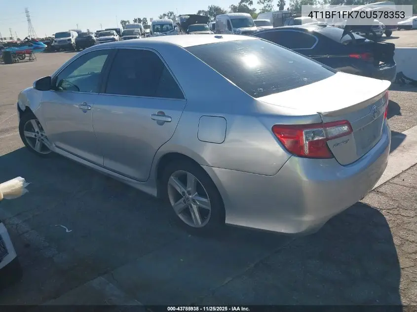 4T1BF1FK7CU578353 2012 Toyota Camry Se