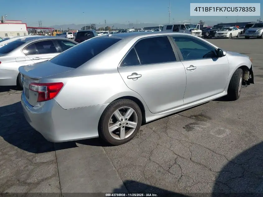 4T1BF1FK7CU578353 2012 Toyota Camry Se