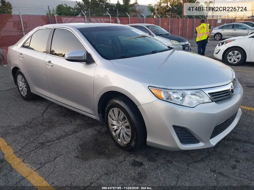 4T4BF1FK2CR226724 2012 Toyota Camry Le
