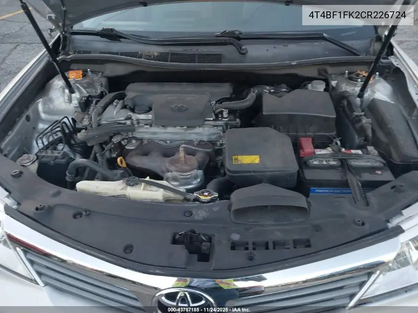 4T4BF1FK2CR226724 2012 Toyota Camry Le