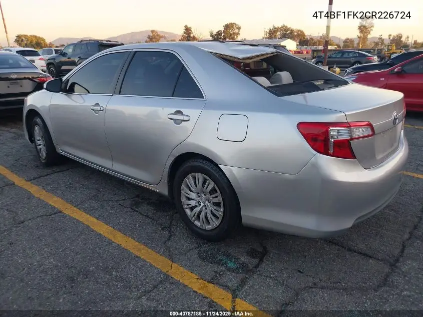 4T4BF1FK2CR226724 2012 Toyota Camry Le