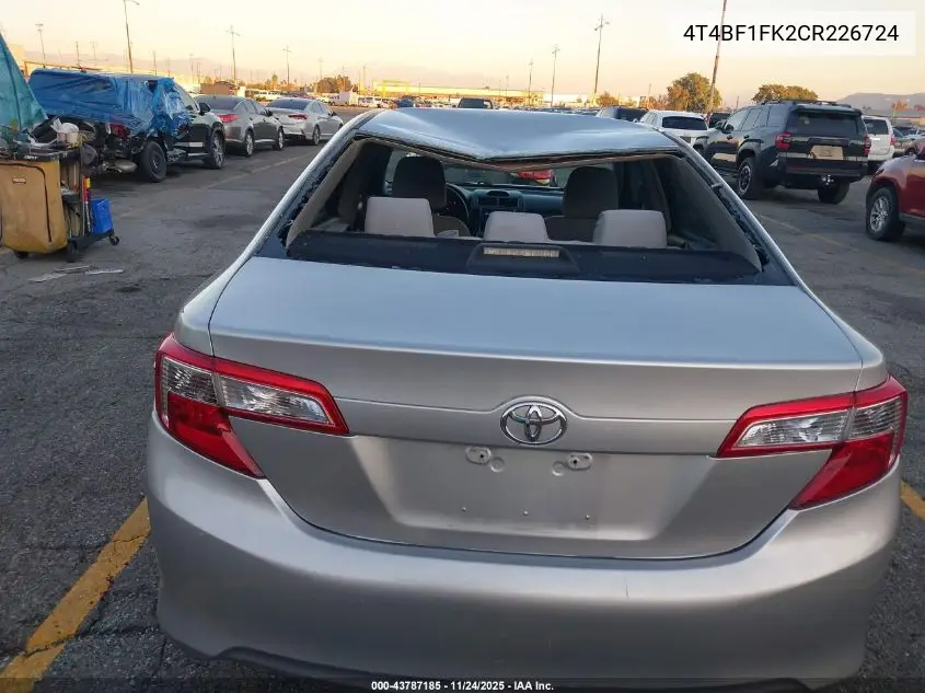 4T4BF1FK2CR226724 2012 Toyota Camry Le
