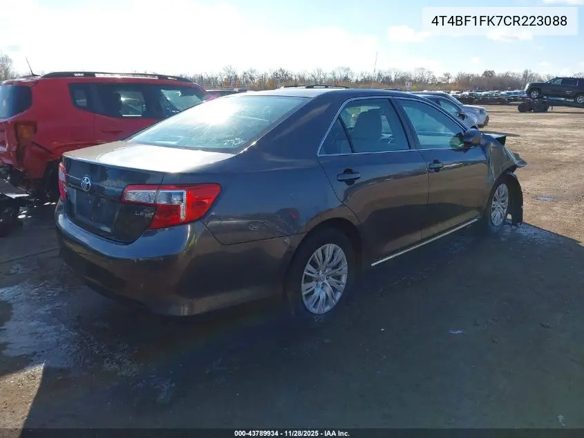 4T4BF1FK7CR223088 2012 Toyota Camry Le