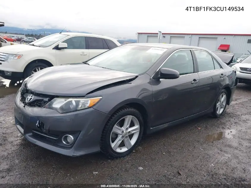4T1BF1FK3CU149534 2012 Toyota Camry Se
