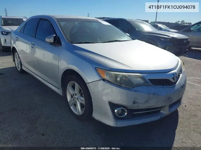4T1BF1FK1CU094078 2012 Toyota Camry Se
