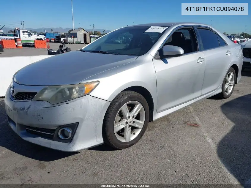 4T1BF1FK1CU094078 2012 Toyota Camry Se