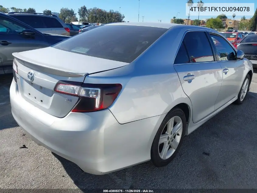 4T1BF1FK1CU094078 2012 Toyota Camry Se