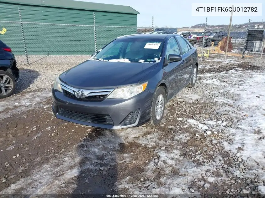 4T1BF1FK6CU012782 2012 Toyota Camry Le