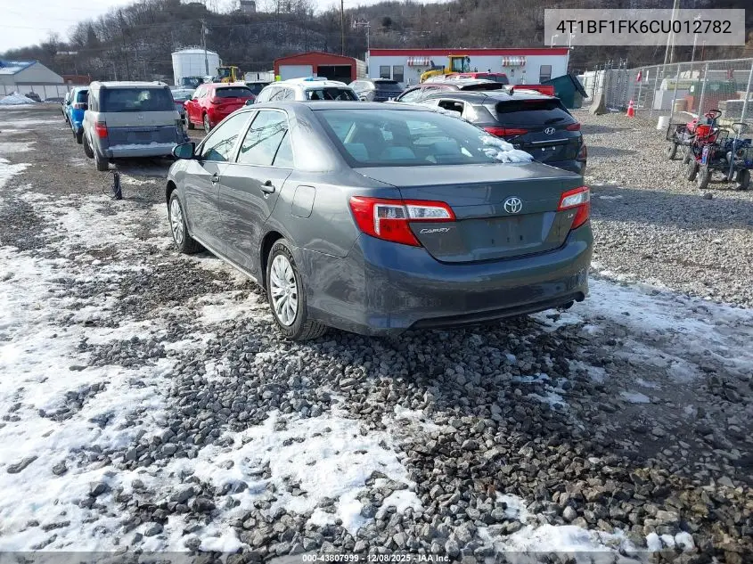 4T1BF1FK6CU012782 2012 Toyota Camry Le