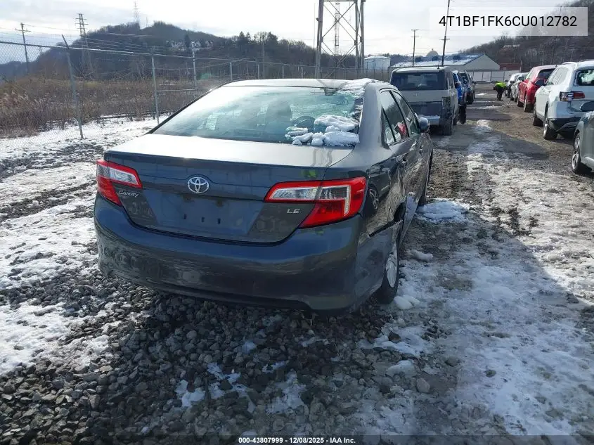 4T1BF1FK6CU012782 2012 Toyota Camry Le