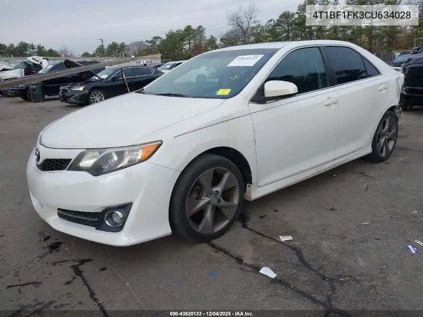 4T1BF1FK3CU634028 2012 Toyota Camry Se Limited Edition