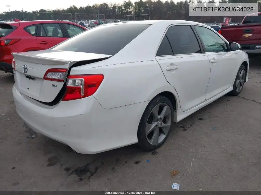 4T1BF1FK3CU634028 2012 Toyota Camry Se Limited Edition