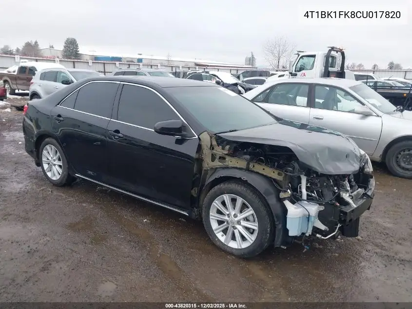 4T1BK1FK8CU017820 2012 Toyota Camry Xle V6