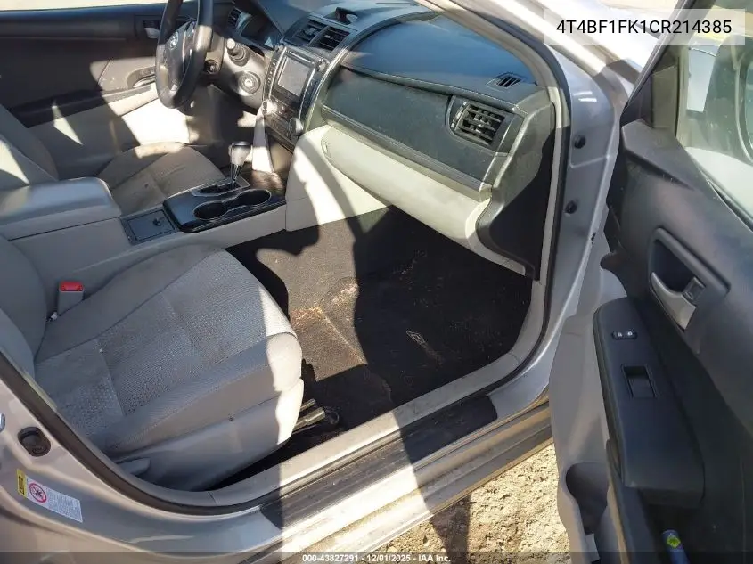 4T4BF1FK1CR214385 2012 Toyota Camry Le