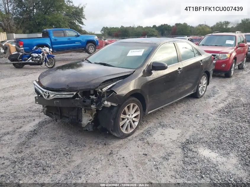 4T1BF1FK1CU007439 2012 Toyota Camry Xle