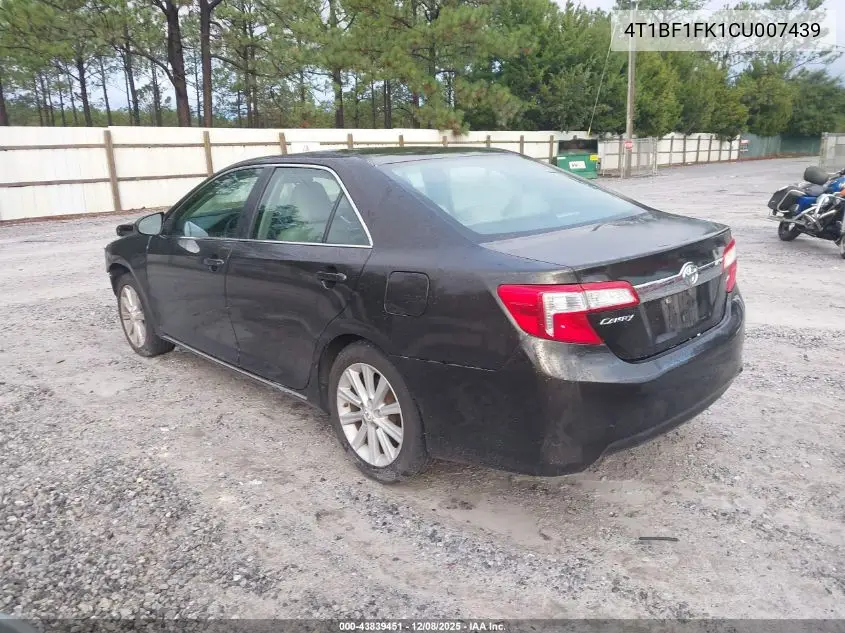 4T1BF1FK1CU007439 2012 Toyota Camry Xle