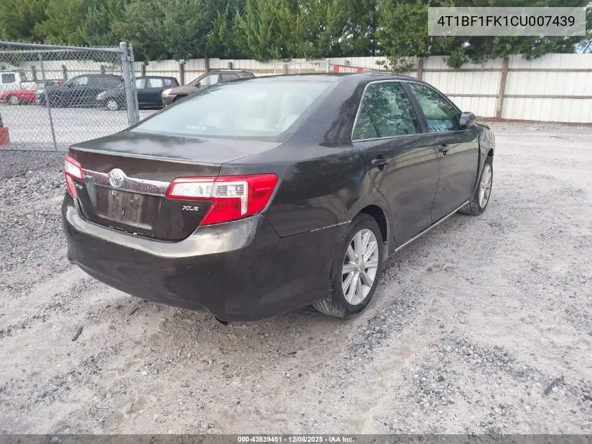 4T1BF1FK1CU007439 2012 Toyota Camry Xle