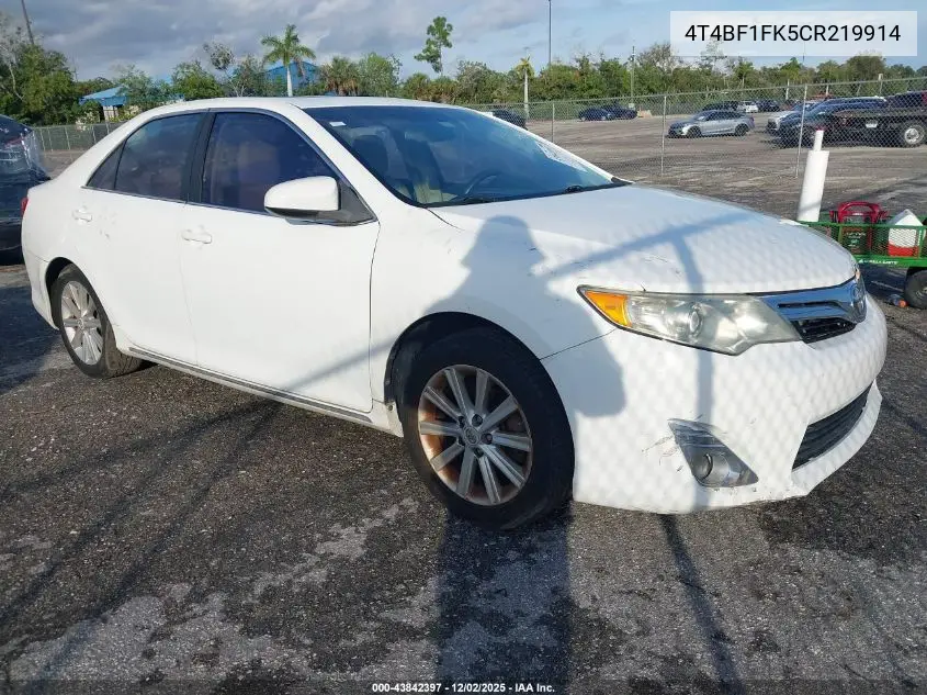 4T4BF1FK5CR219914 2012 Toyota Camry Xle