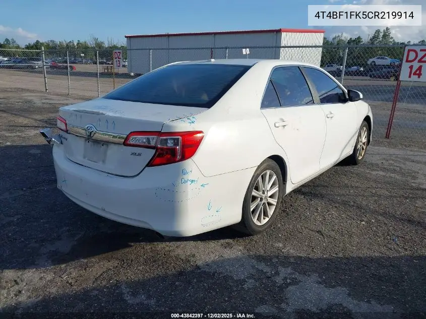4T4BF1FK5CR219914 2012 Toyota Camry Xle