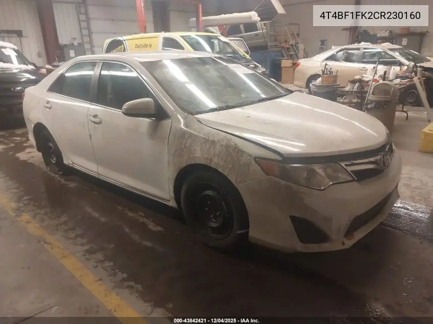 4T4BF1FK2CR230160 2012 Toyota Camry Le