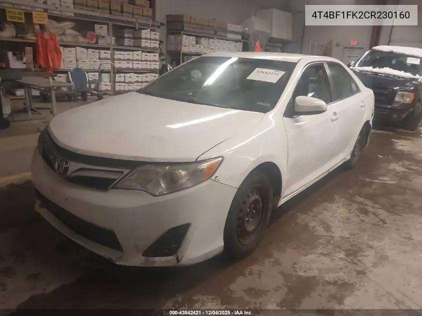 4T4BF1FK2CR230160 2012 Toyota Camry Le