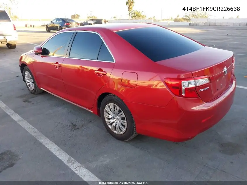 4T4BF1FK9CR226638 2012 Toyota Camry Le