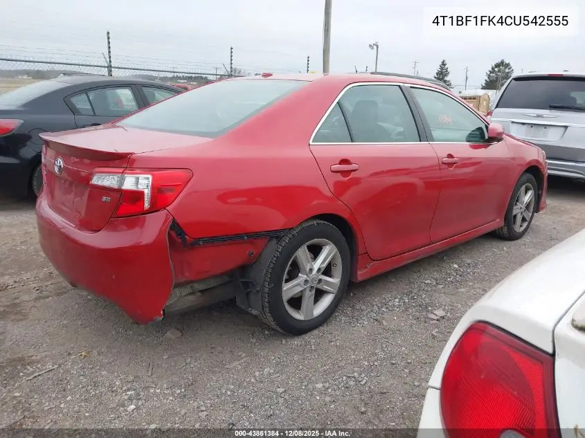 4T1BF1FK4CU542555 2012 Toyota Camry Se